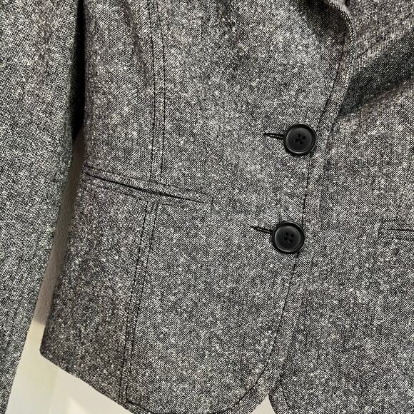 Express Gray Wool Blend Blazer Career Y2K Cropped Jacket Size 4 - Picture 3 of 7
